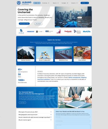 Website for Albano Insurance, built by John Laluma