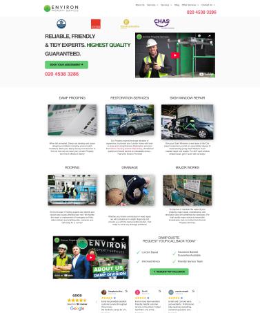 Website for Environ Property Services, built by John Laluma