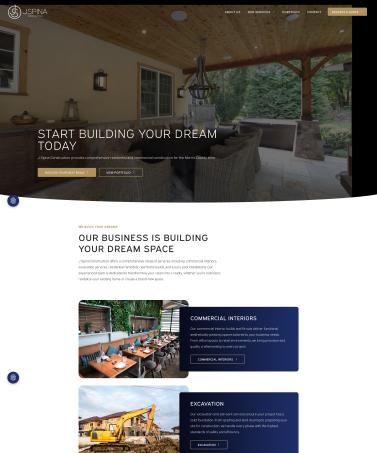 Website for J. Spina Construction, built by John Laluma