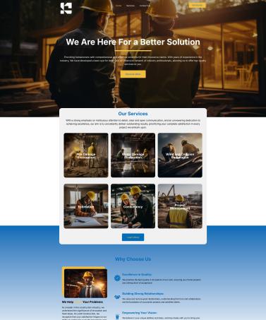 Website for Lundt Construction, built by John Laluma