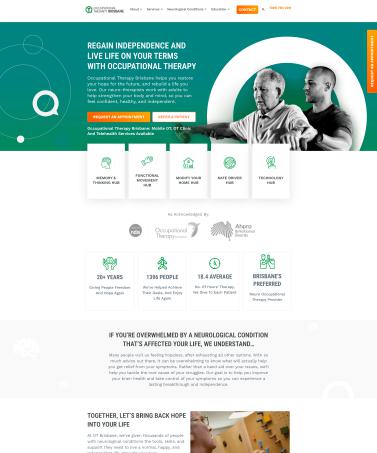 Website for Occupational Therapy Brisbane, built by John Laluma